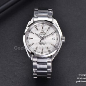 Aqua Terra 150M VSF 41mm White Wave Dial Silver Markers SS Bracelet A8500