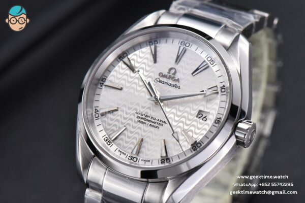 Aqua Terra 150M VSF 41MM White Wave Dial Silver Markers SS Bracelet A8500