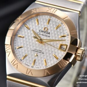 Constellation VSF 38MM YG/SS White Textured Dial YG/SS Bracelet A8500