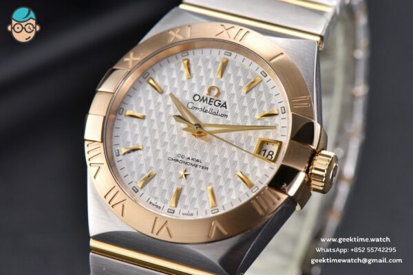 Constellation VSF 38MM YG/SS White Textured Dial YG/SS Bracelet A8500