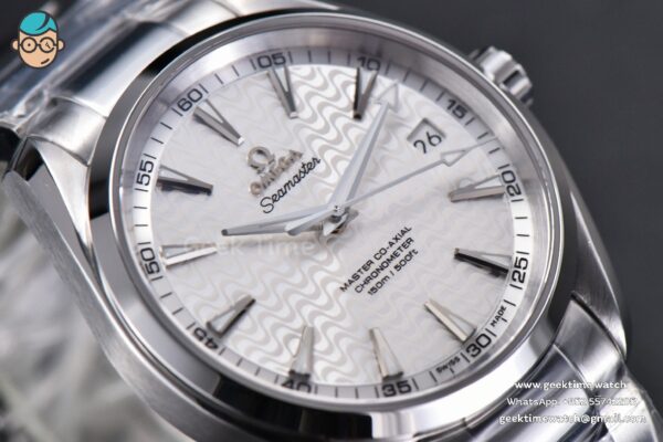 Aqua Terra 150M VSF 41MM White Wave Dial Silver Markers SS Bracelet A8500 - Image 7