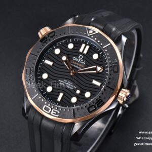 Seamaster Diver 300M 43.5mm RG VSF Ceramic Black Dial Black Rubber Strap A8806