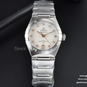 Constellation 29mm TWSF White Dial RG Diamond Marker SS Bracelet A8700