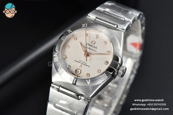 Constellation 29mm TWSF White Dial RG Diamond Marker SS Bracelet A8700