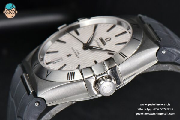 Constellation AIF 41MM White Textured Dial Black Gummy Strap A8900 Super Clone - Image 8