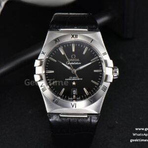 Constellation AIF 41mm esfera negra texturizada correa de goma negra A8900 Super Clone
