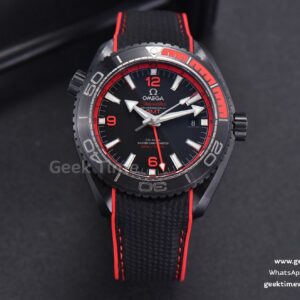 Planet Ocean 45.5mm Deep Black Red Real Ceramic VSF Black Nylon Strap A8906 Super Clone