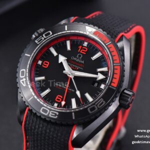 Planet Ocean 45.5mm Deep Black red Real Ceramic VSF Black Nylon Strap A8906 Super Clone