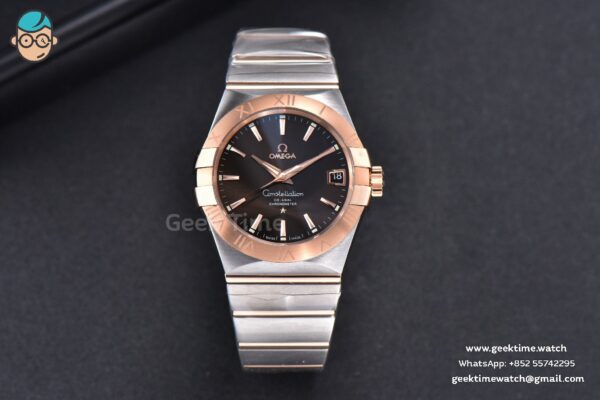 Constellation 38mm SS/RG VSF Brown Dial Stick Markers on SS/RG Bracelet A8500 Super Clone - Image 2