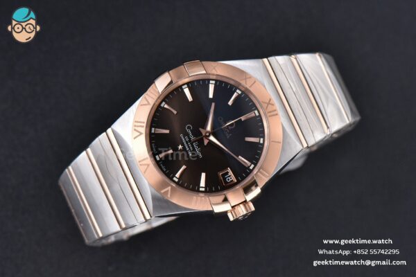 Constellation 38mm SS/RG VSF Brown Dial Stick Markers on SS/RG Bracelet A8500 Super Clone - Image 3