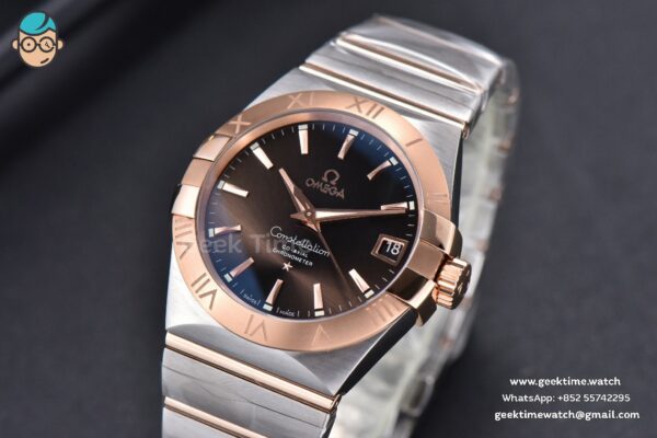 Constellation 38mm SS/RG VSF Brown Dial Stick Markers on SS/RG Bracelet A8500 Super Clone