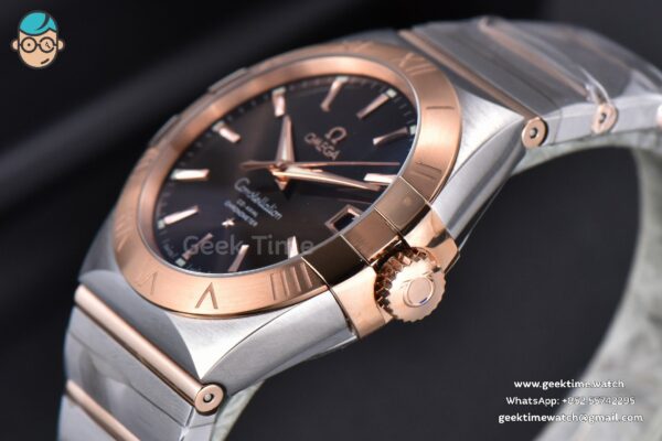 Constellation 38mm SS/RG VSF Brown Dial Stick Markers on SS/RG Bracelet A8500 Super Clone - Image 9