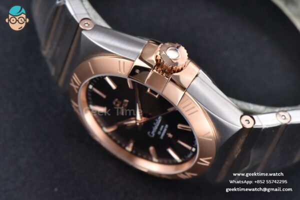 Constellation 38mm SS/RG VSF Brown Dial Stick Markers on SS/RG Bracelet A8500 Super Clone - Image 10