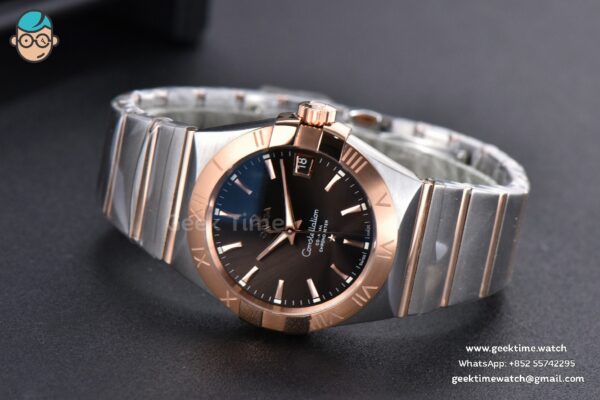 Constellation 38mm SS/RG VSF Brown Dial Stick Markers on SS/RG Bracelet A8500 Super Clone - Image 11