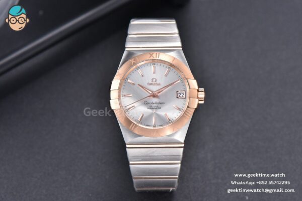 Constellation 38mm SS/RG VSF Silver Dial Stick Markers on SS/RG Bracelet A8500 Super Clone - Image 2