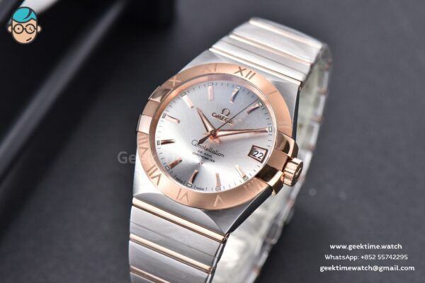 Constellation 38mm SS/RG VSF Silver Dial Stick Markers on SS/RG Bracelet A8500 Super Clone