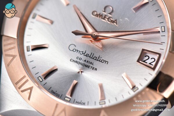 Constellation 38mm SS/RG VSF Silver Dial Stick Markers on SS/RG Bracelet A8500 Super Clone - Image 6