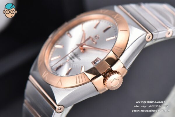 Constellation 38mm SS/RG VSF Silver Dial Stick Markers on SS/RG Bracelet A8500 Super Clone - Image 8
