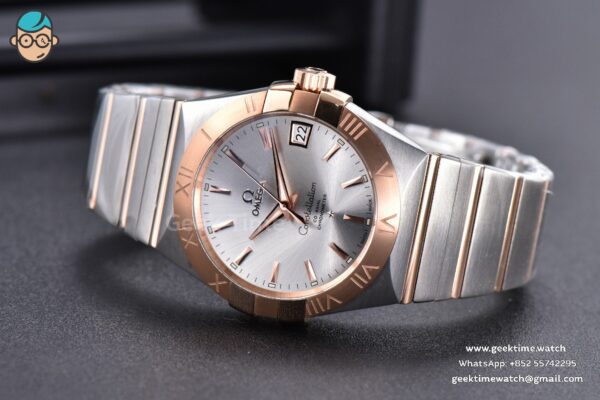 Constellation 38mm SS/RG VSF Silver Dial Stick Markers on SS/RG Bracelet A8500 Super Clone - Image 11