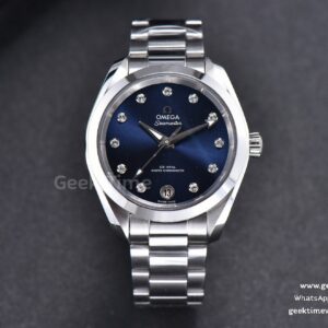 Aqua Terra 150M Ladies VSF 34mm Blue Dial Diamond Marker SS Bracelet A8800