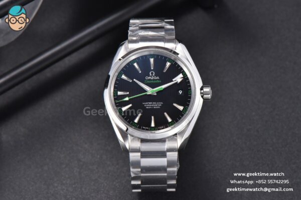 Aqua Terra 150M VSF 41MM Black Dial Green Hand SS Bracelet A8500 - Image 2