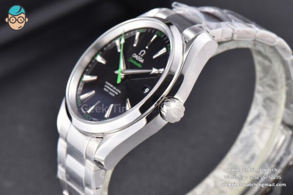 Aqua Terra 150M VSF 41MM Black Dial Green Hand SS Bracelet A8500 - Image 8