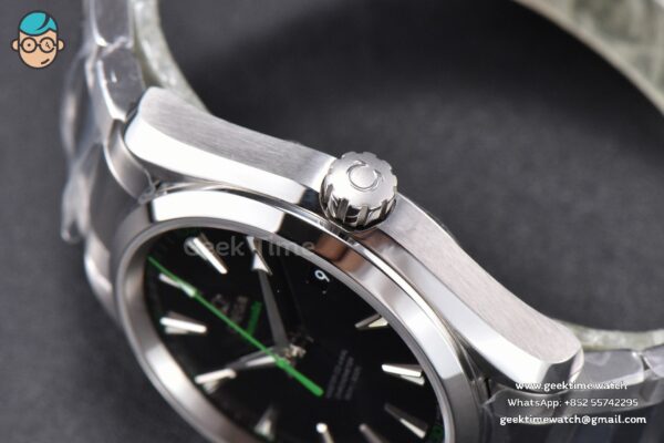 Aqua Terra 150M VSF 41MM Black Dial Green Hand SS Bracelet A8500 - Image 9