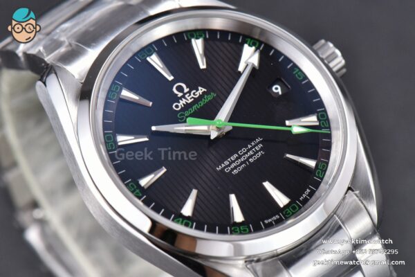 Aqua Terra 150M VSF 41MM Black Dial Green Hand SS Bracelet A8500 - Image 10