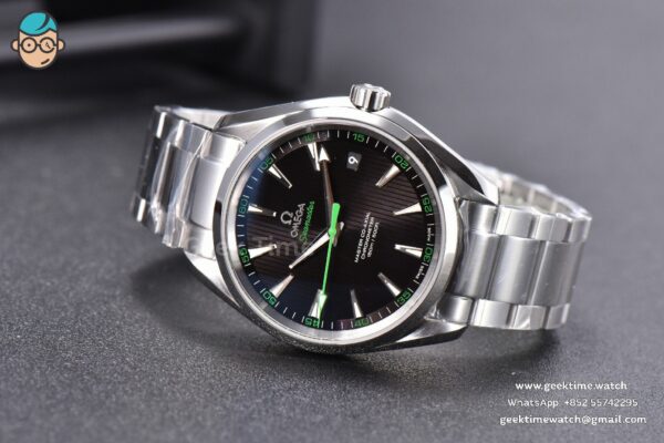 Aqua Terra 150M VSF 41MM Black Dial Green Hand SS Bracelet A8500 - Image 11