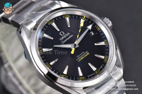 Aqua Terra 150M VSF 41MM Black Textured Dial Bumble Bee SS Bracelet A8500 - Image 8