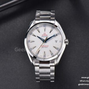 Aqua Terra 150M VSF 41mm esfera blanca aguja dorada brazalete SS A8900