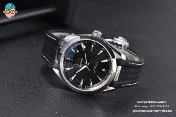 Aqua Terra 150M SeaMaster VSF 41MM Black Dial Silver Hands Black Rubber Strap A8900 - Image 9
