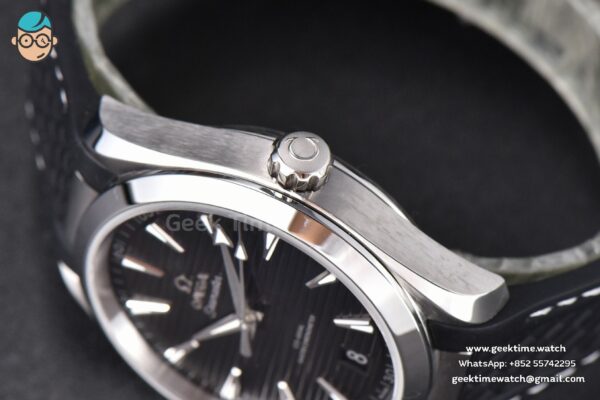 Aqua Terra 150M SeaMaster VSF 41MM Black Dial Silver Hands Black Rubber Strap A8900 - Image 10