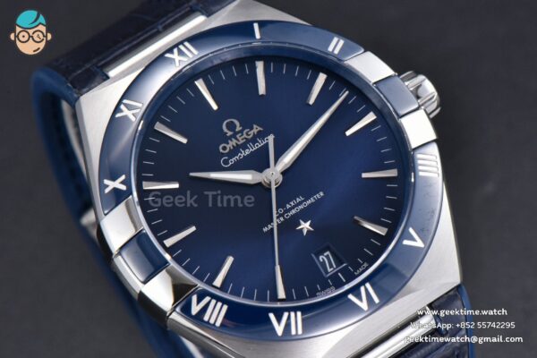 Constellation 41mm VSF Blue Ceramic Blue Dial Blue Gummy Strap A8900 - Image 9