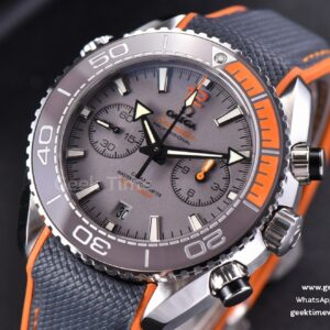 Planet Ocean Chrono 45.5mm OMF Gray Dial Orange/Black Rubber Strap A9900