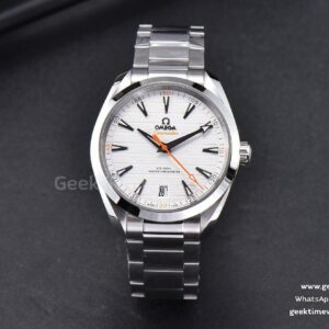 Aqua Terra 150M VSF 41mm White Dial Orange Hand Silver Markers SS Bracelet A8900