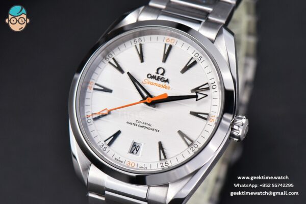 Aqua Terra 150M VSF 41MM White Dial Orange Hand Silver Markers SS Bracelet A8900