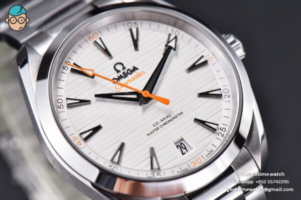 Aqua Terra 150M VSF 41MM White Dial Orange Hand Silver Markers SS Bracelet A8900 - Image 7
