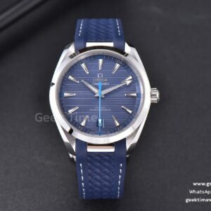 Aqua Terra 150M Master Chronometers VSF 41mm esfera azul oscuro aguja azul correa de caucho A8900