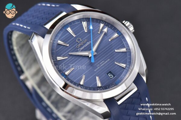 Aqua Terra 150M Master Chronometers VSF 41MM Dark Blue Dial Blue Hand Rubber Strap A8900 - Image 8