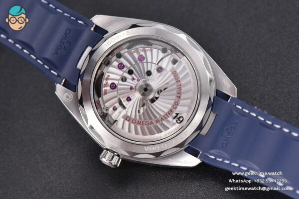 Aqua Terra 150M Master Chronometers VSF 41MM Dark Blue Dial Blue Hand Rubber Strap A8900 - Image 13