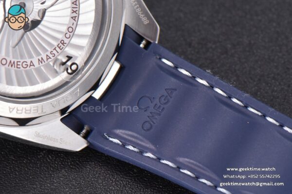 Aqua Terra 150M Master Chronometers VSF 41MM Dark Blue Dial Blue Hand Rubber Strap A8900 - Image 14