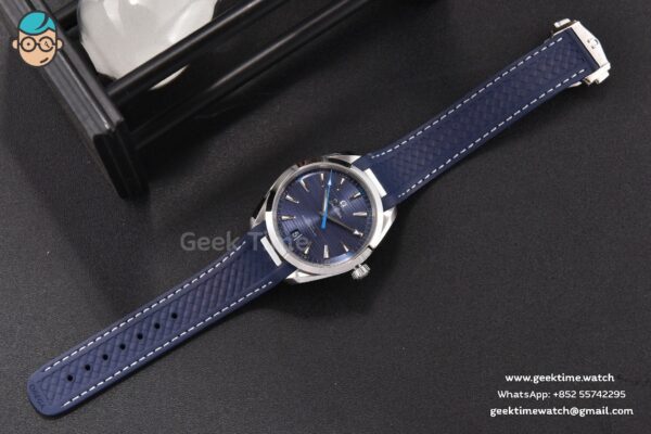 Aqua Terra 150M Master Chronometers VSF 41MM Dark Blue Dial Blue Hand Rubber Strap A8900 - Image 23