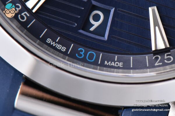 Aqua Terra 150M Seamaster VSF 41MM Blue Dial Silver Hands Blue Rubber Strap A8900 - Image 6