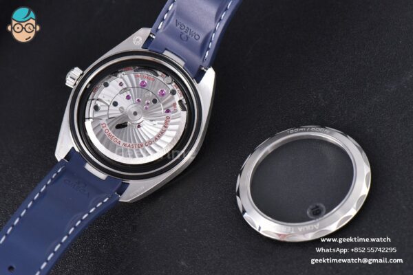 Aqua Terra 150M Seamaster VSF 41MM Blue Dial Silver Hands Blue Rubber Strap A8900 - Image 12