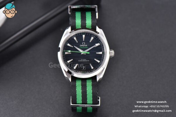 Aqua Terra 150M Master Chronometers VSF 41MM Black Dial Green Hand Nylon Strap A8900 - Image 2