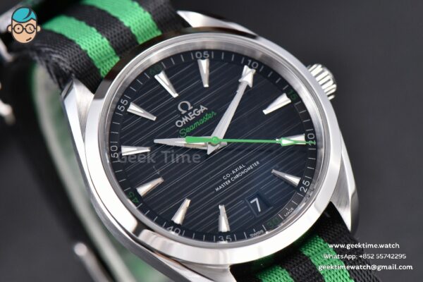 Aqua Terra 150M Master Chronometers VSF 41MM Black Dial Green Hand Nylon Strap A8900 - Image 7