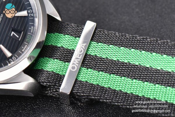 Aqua Terra 150M Master Chronometers VSF 41MM Black Dial Green Hand Nylon Strap A8900 - Image 13