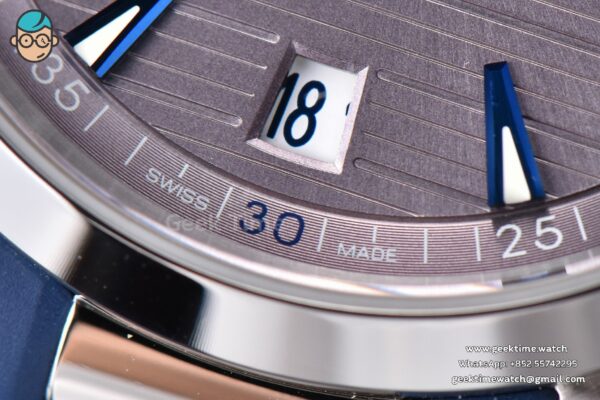Aqua Terra 150M Seamaster VSF 41MM Gray Dial Blue Hands Blue Rubber Strap A8900 - Image 5