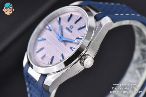 Aqua Terra 150M Seamaster VSF 41MM Gray Dial Blue Hands Blue Rubber Strap A8900 - Image 8
